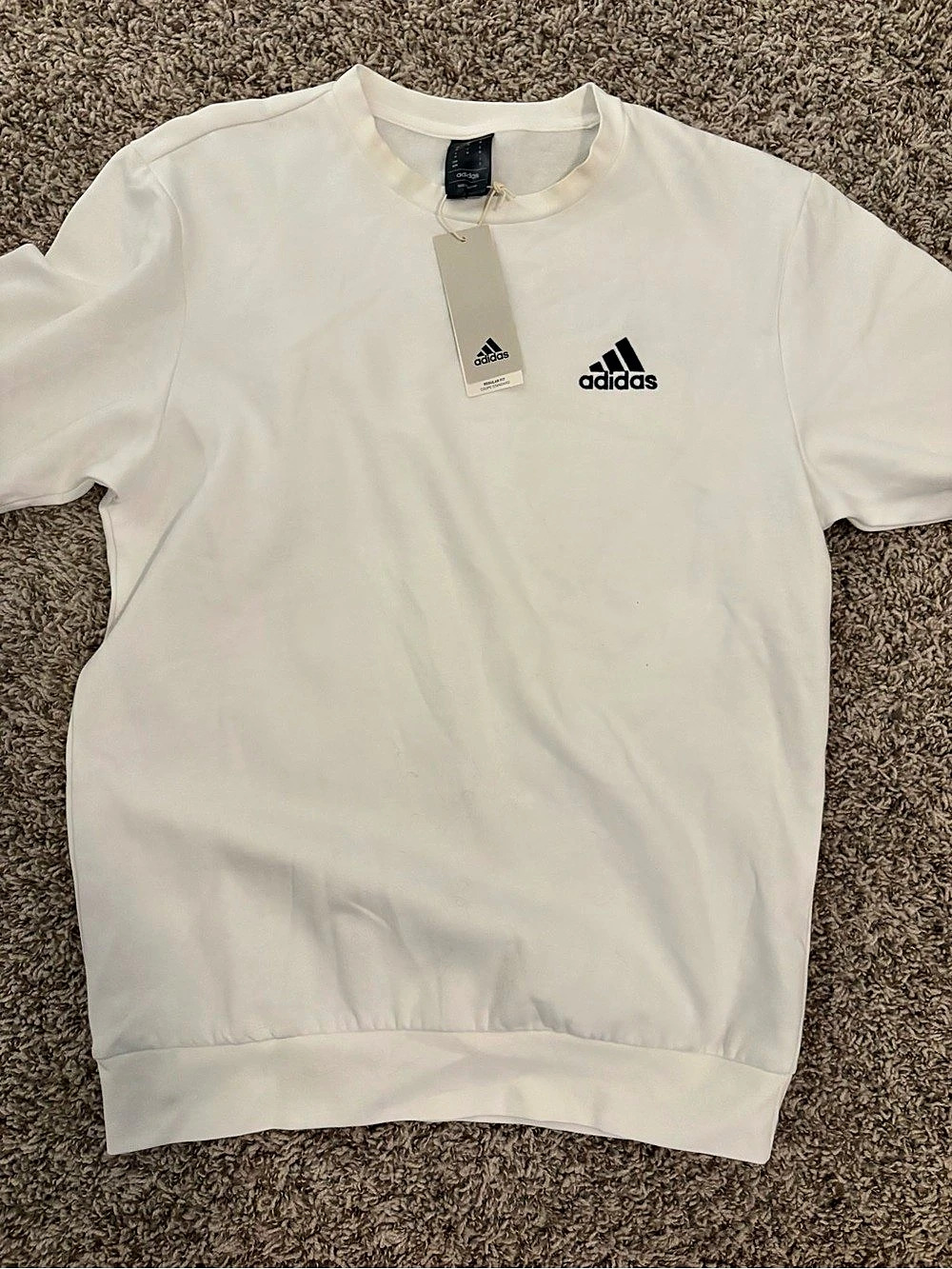 adidas 3-Stripes Sweatshirt White Size Large NWT